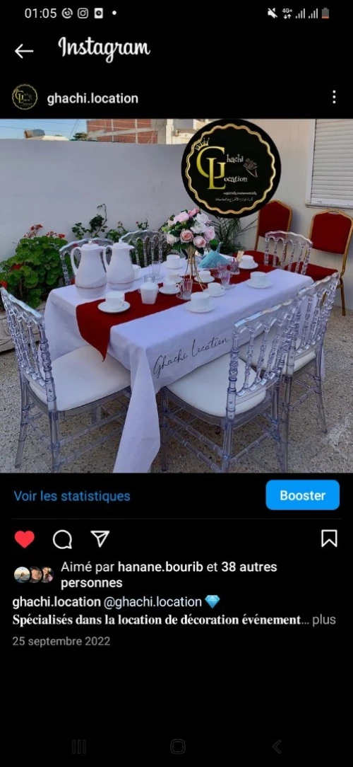 Location de chaises et tables