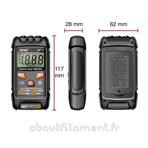 Multimètre Automatique M113  ANENG