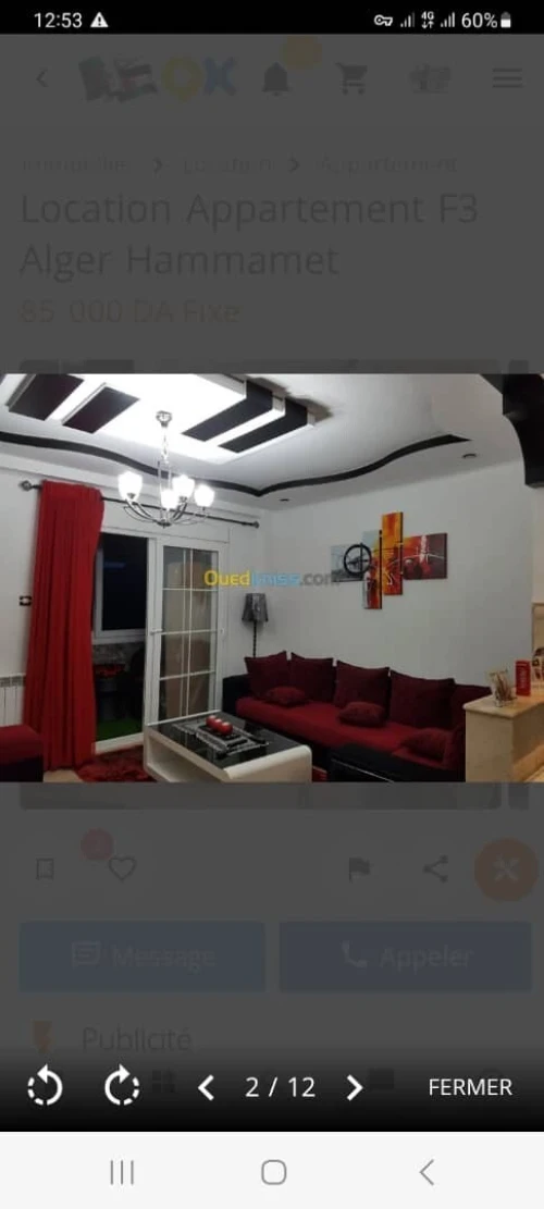 Location vacances Appartement F3 Alger Hammamet