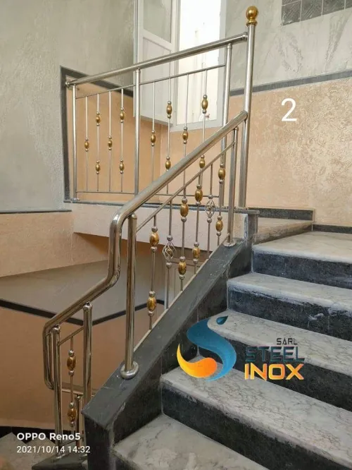 rampe d'escalier en inox