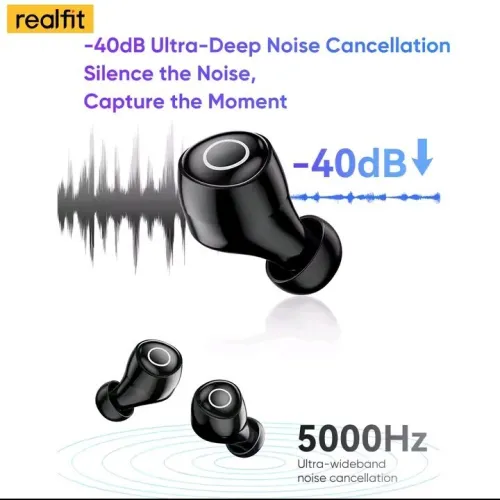 Écouteurs Bluetooth Sans Fil Premium Realfit F4 ANC (Neuf) | سماعات كيت مان بعزل الضوضاء