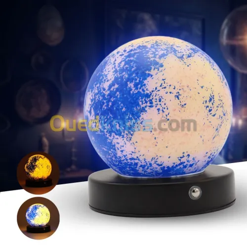       Moon Lamp 3D Printed LED Night Light, Dimmable, USB Rechargeable