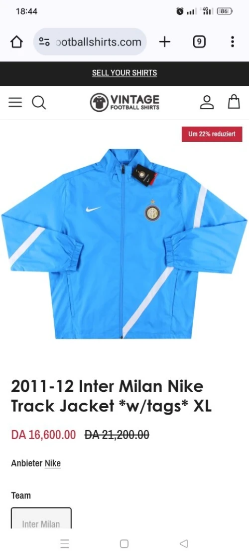 Veste Nike Inter original taille L 