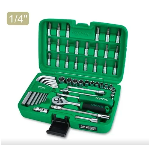 Jeu de 49 clés à douille et clés hexagonales de qualité professionnelle 1/4" DR. GCAI2492 TOPTUL