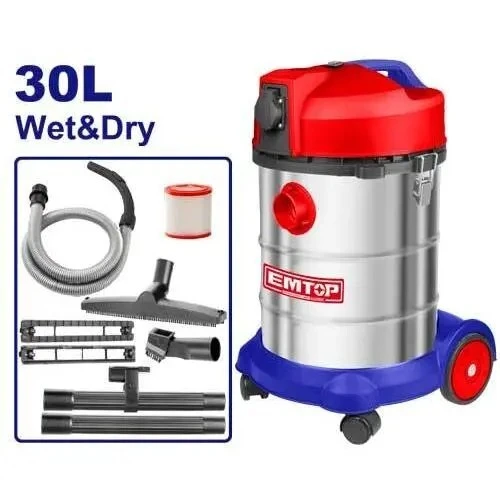 Aspirateur eau et poussière 30L inox 1400W avec prise automatique