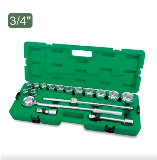 Caisse de 17 douilles à flancs DR 3/4" de qualité professionnelle GCAI1701 TOPTUL
