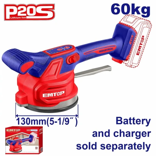Ventouse vibrante 60kg sans fil 20V solo (sans batterie sans charger)