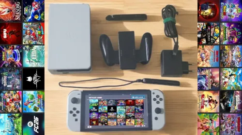 NINTENDO SWITCH OLED FLASHÉE + ACCESSOIRES ORIGINAUX + 24 JEUX INSTALLÉS