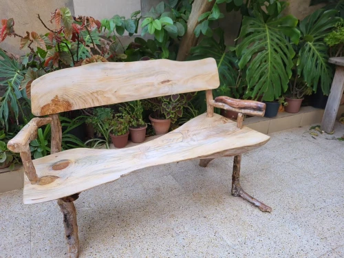 Banc extérieur en bois naturel 
