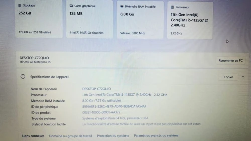 Hp notebook pc i5 8g ram 250 gb ssd