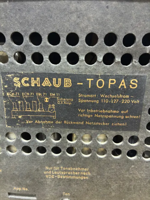 Radio TSF marque "SCHAUB" 1950 Allemand