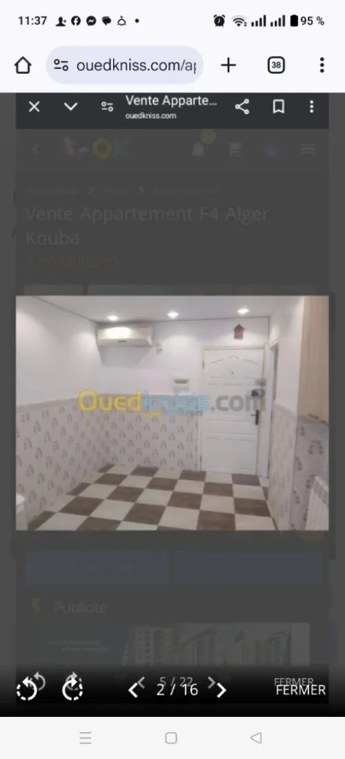 Vente Appartement F4 Alger Kouba