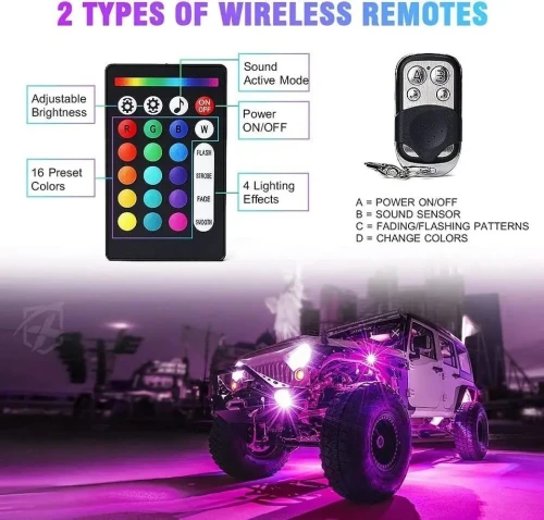 Jeep Éclairage châssis  led multicolores 