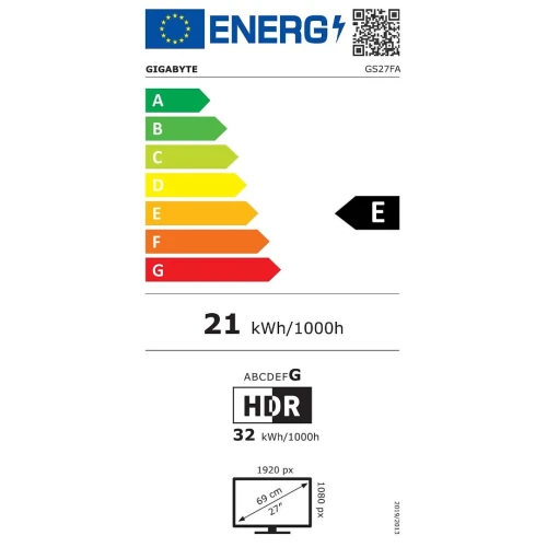 ECRAN Gigabyte 27 LED  GS27FA