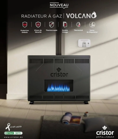 LE NOUVEAU RADIATEUR Á GAZ  CRISTOR VOLCANO 10 kw 12 kw et 14 kw