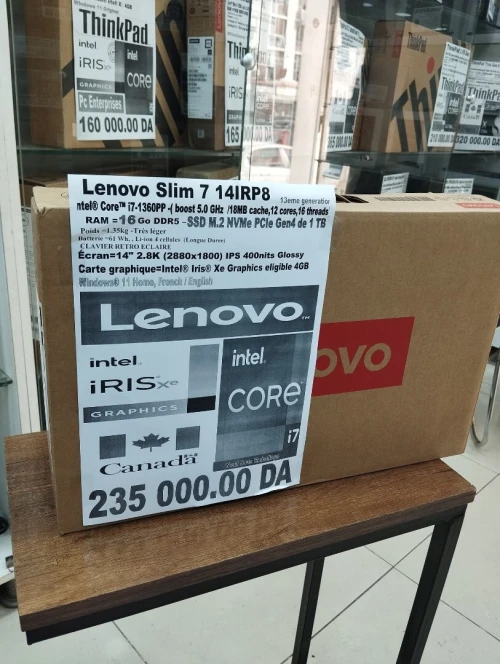 Lenovo  Slim 714IAP8 /CORE i7 13th GENE /RAM 16GB /SSD  1TB /Écran=14.-inch, 2.8K *TACTILE* 