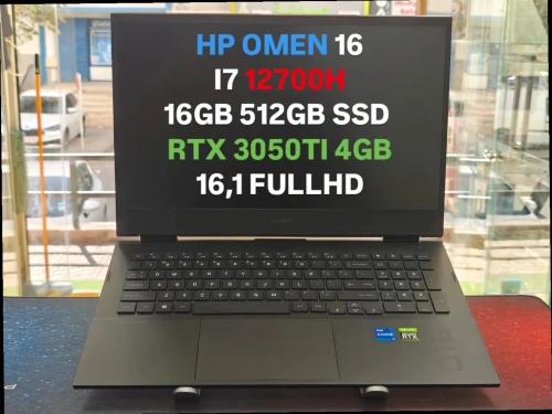 HP OMEN 16 I7 12700H 16GB 512GB SSD RTX 3050TI 4GB 16,1 FULLHD