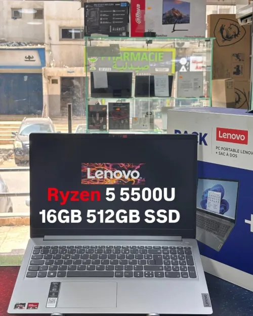 LENOVO IDEAPAD 1 RYZEN 5 5500U 16GB 512GB SSD 15,6 FULL HD + CARTABLE NEUF SOUS EMBALLAGE 