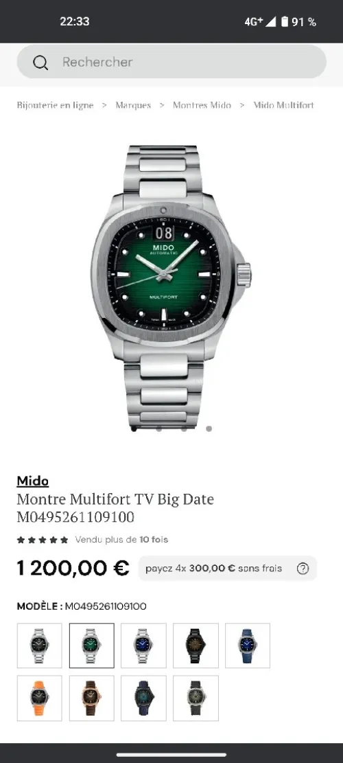 MiDO Montre Multifort TV Big Date