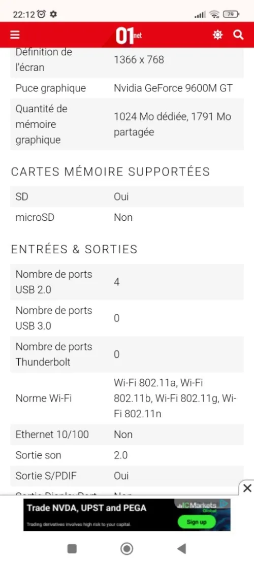 Ordinateur portable acer aspire 6930G