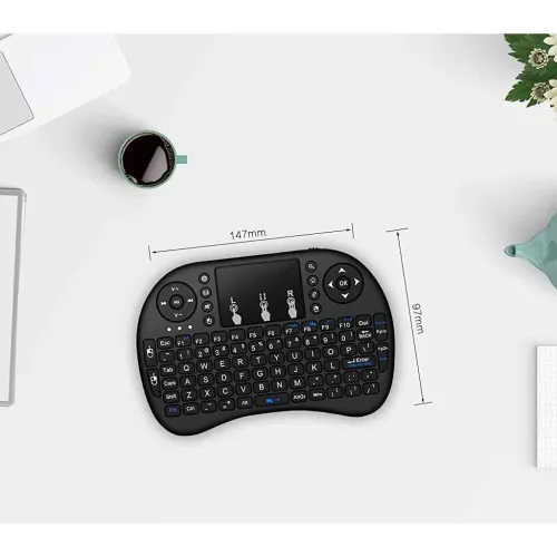 لوحة مفاتيح لاسلكية مع ماوس مدمج يعمل باللمس Mac tech mini keyboard - Bluetooth