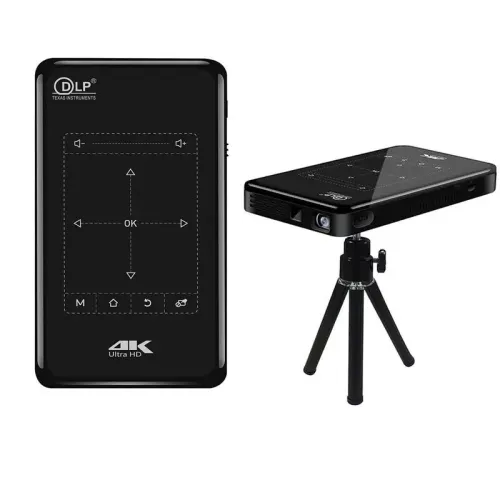 Mini data show home cinéma DLP intelligent 4K HD Android WiFi Bluetooth (avec batterie)