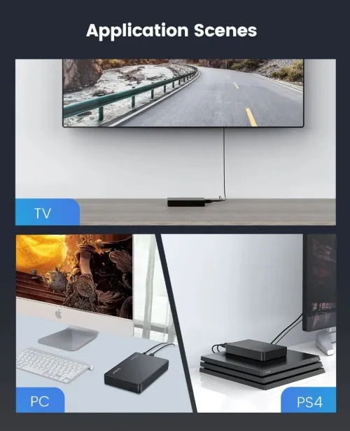Boîtier de disque dur externe 3,5 pouces USB 3.0 avec adaptateur d'alimentation 12 V/2 A