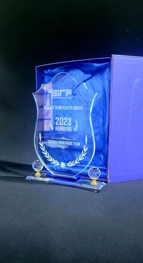 Trophée personalisé cristal gravure et impression
