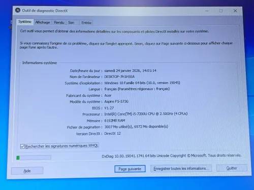 ACER ASPIRE F15 / INTEL I5 7 EME / 8 G / 256 / 15.6 FHD GTX 940 SEMI GAMER