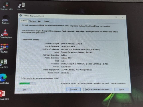 DELL LATITUDE 3380 / INTEL I5 7 EME / 8 G / 256 SSD / 14 +CARTABLE