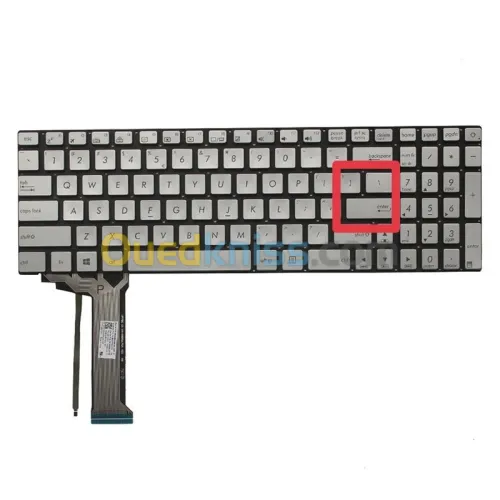 New US Laptop keyboard for ASUS N751 N751J N751JK N751JX Silver backlit keyboard