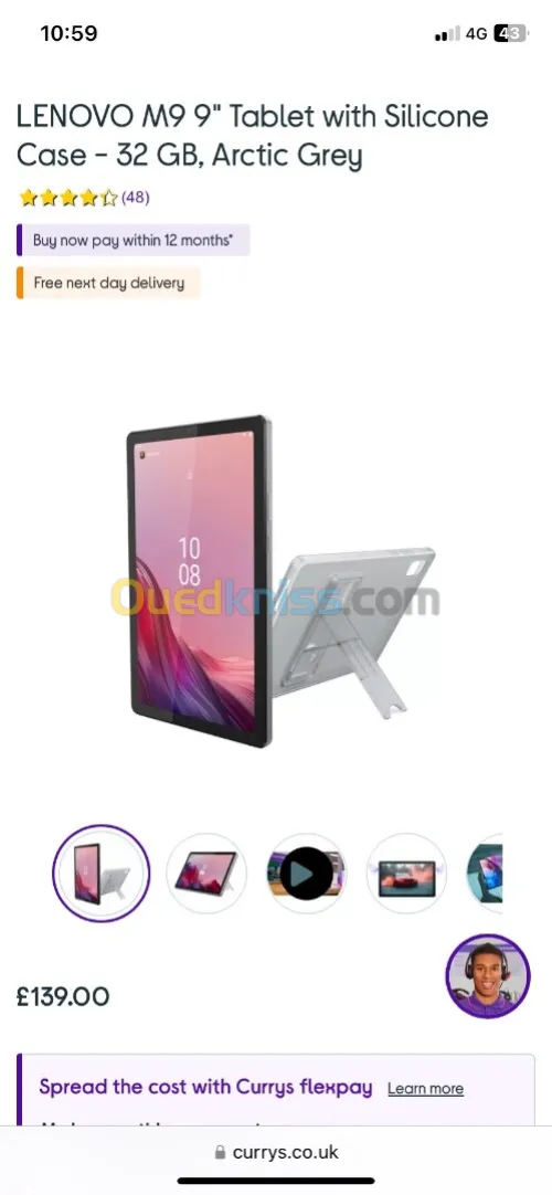 LENOVO Tab M9 9" Tablet With Silicone Case - 32 GB, Arctic Grey Lenovo Tablet M9