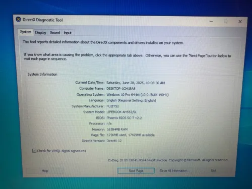 Laptop Fujitsu i5
