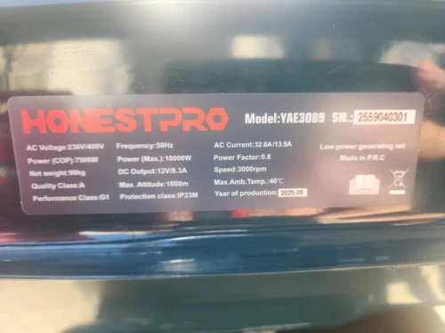Groupe électrogène 10 KVA essence HONESTPRO  10KW  220/400 volt