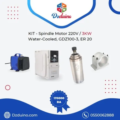 KIT - WATER COOLED 220V / 3KW SPINDLE - GDZ100-3, ER20