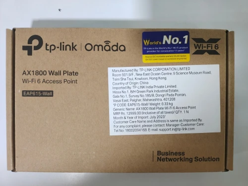 TP-LINK EAP615 AX1800 - POINT D'ACCES WIFI 6 - 5GHz - PoE GIGABIT - 1800 Mbps - PLAFONNIER - VLAN