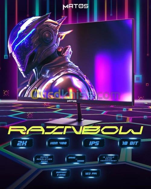 ECRAN MATOS RAINBOW MSG24K - 24" IPS - 2K 1440P - 100HZ - 1MS - SRGB - AMD FREESYNC - NVIDIA GSYNC 