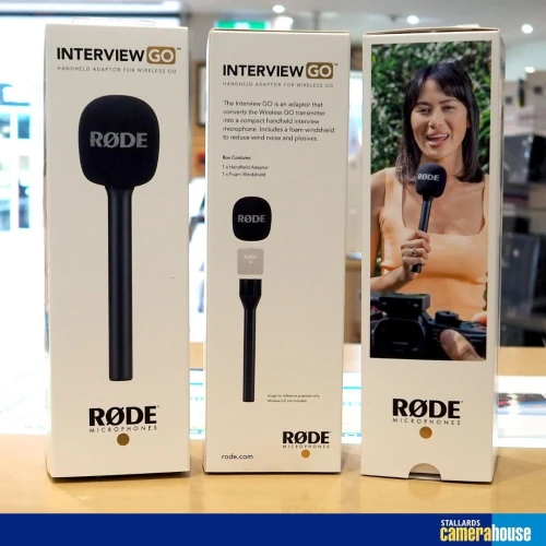 RODE INTERVIEW GO - HANDHELD ADAPTATEUR POIGNÉE POUR WIRELESS GO - MICRO MAIN - BONNETTE ANTI-VENT - BLACK