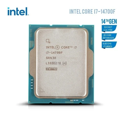 PROCESSEUR INTEL CORE I7-14700F - 33M CACHE - 20 CORE - 28 THREADS - LGA 1700 - UP TO 5.40 GHZ - 65W