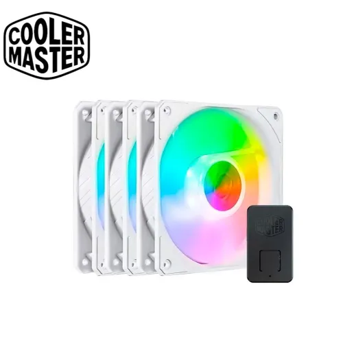 COOLER MASTER SICKLEFLOW 120 ARGB 3 IN 1 - 3 VENTILATEURS DE BOÎTIER 120 mm ARGB - 1800 RPM - WHITE 