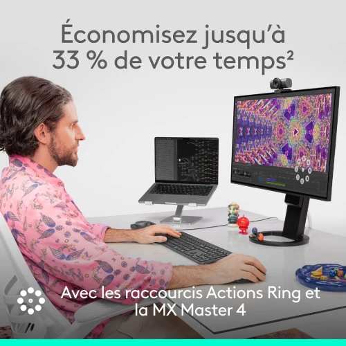 LOGITECH MX MASTER 4 - SOURIS SANS FIL PREMIUM - 8 BOUTONS - BLUETOOTH - 8000 DPI - USB-C - BLACK