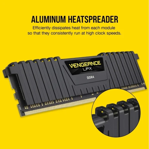 CORSAIR VENGEANCE LPX - 16GB DDR4 -2 BARRETTES DE 8GO  - NON RGB - 3200MHZ - CL16 - AMD/INTEL -BLACK