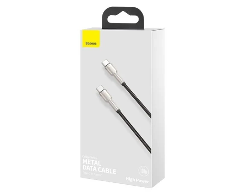 Baseus Type-C to Type-C  Cable 2M Cafule Series Metal Fast charge/Data 100W - Noir-Blanc