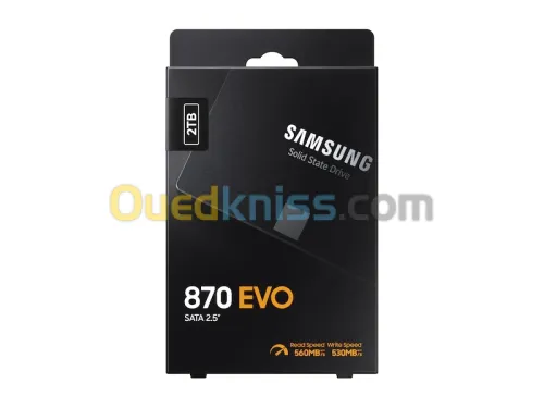SAMSUNG 870 EVO 2TB - 2,5 POUCES, SATA 6G - VITESSES JUSQU'À 560 MO/S - BLACK