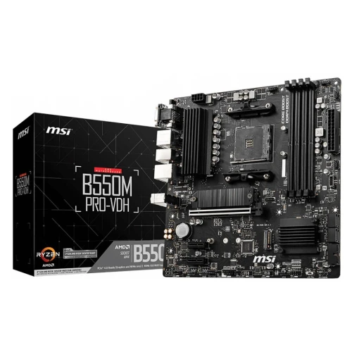 MSI B550M PRO VDH - AMD AM4 - 4XDDR4 - M.2 PCIE 4.0 & 3.0 - OVERCLOCKING - HDMI - DISPLAY - NOIR