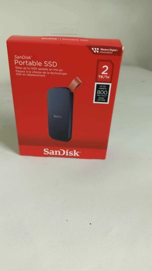 SANDISK PORTABLE 2TO SSD - DISQUE DURE EXTERNE - TYPE-C USB 3.2 - LECTURE JUSQU'À 800 MO/S