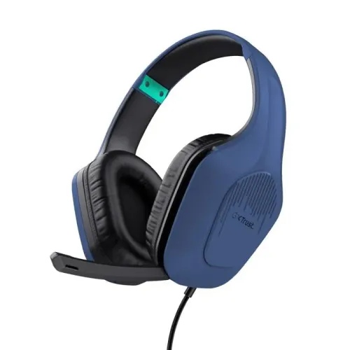 TRUST GXT415 ZIROX - CASQUE + MIC GAMAING FILAIRE - PC, PS4, PS5, XBOX - JACK 3,5MM - BLACK & BLUE 