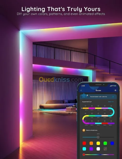 GOVEE RGBIC PRO LED STRIP LIGHT H619A 5M 16.4FT Wi-Fi Bluetooth  Alexa & Google Compatible Light