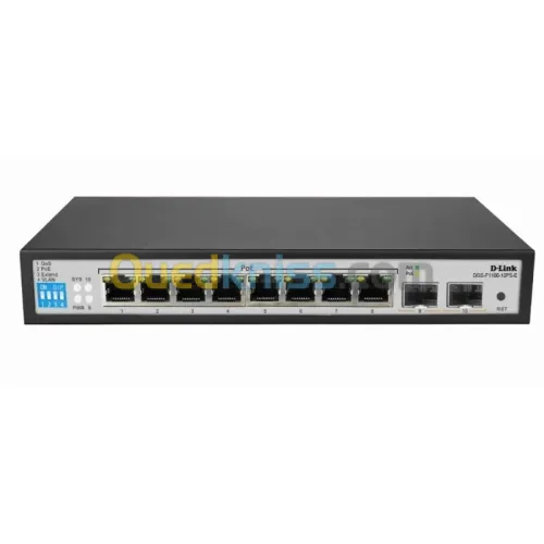 D-LINK DGS-F1100-10PS-E SWITCH 10 PORTS GIGABIT - POE+ - SMART - VLAN - CCTV - 96W - RACKABLE