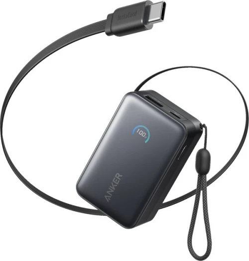 ANKER COMPACTE & DURABLE POWER BANK - 10000 MAH - 45 W - 2 x USB-C - LIGHTNING CABLES - BLACK